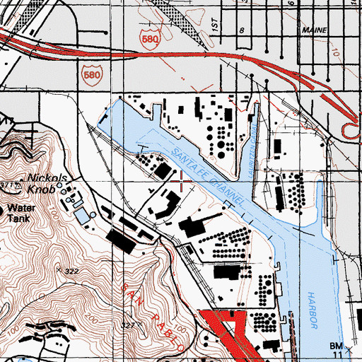 Topographic Map of Santa Fe Channel, CA