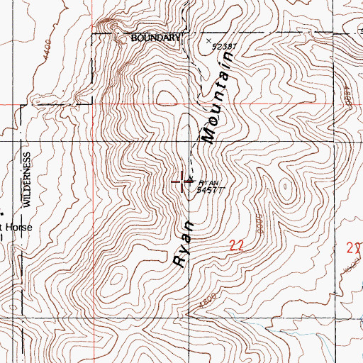 Topographic Map of Ryan Mountain, CA