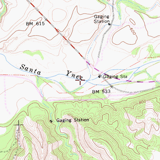 Topographic Map of Santa Agueda Creek, CA
