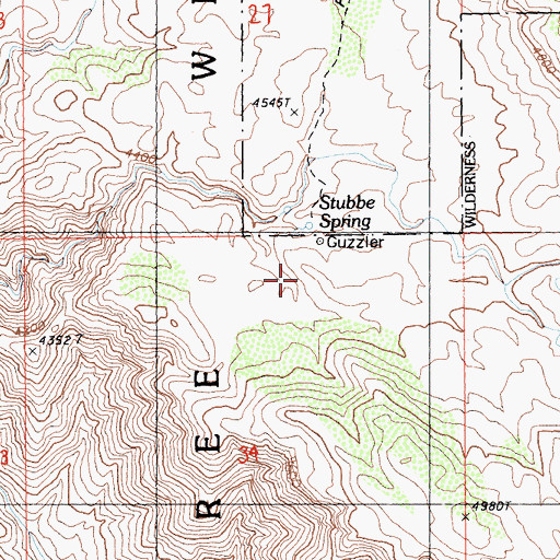 Topographic Map of Stubbe Spring, CA