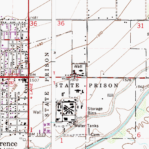 Topographic Map of Central Arizona College Florence Center, AZ
