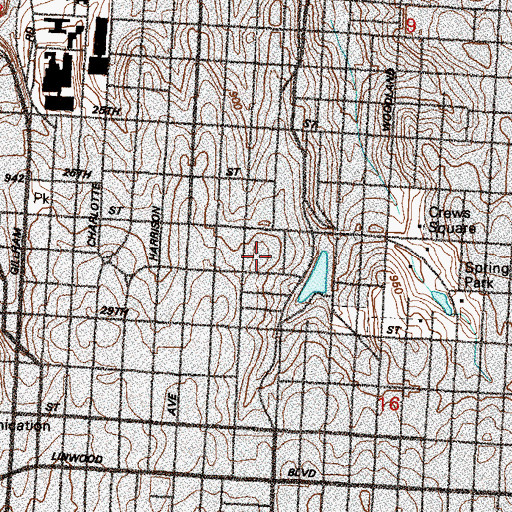 Topographic Map of B W Sheperd School, MO