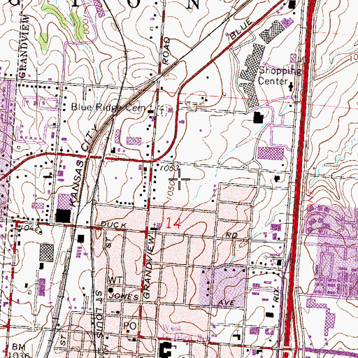 Topographic Map of Second Missionary Baptist School, MO
