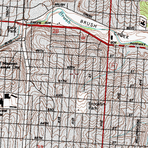 Topographic Map of Nova Center, MO