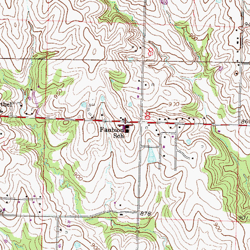 Topographic Map of Northwest Regional Youth Center, MO
