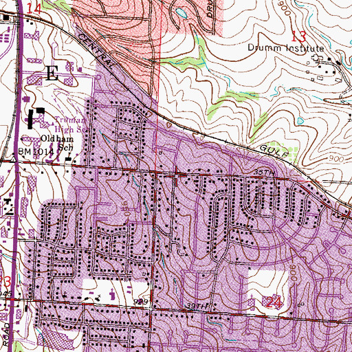 Topographic Map of The Schoolhouse, MO