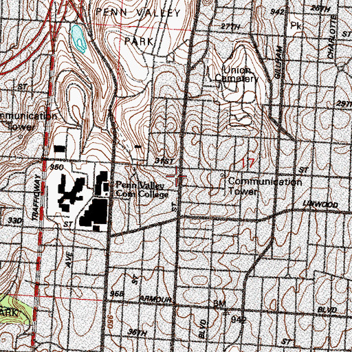 Topographic Map of Missouri Department of Social Services Alternative Resource Center, MO