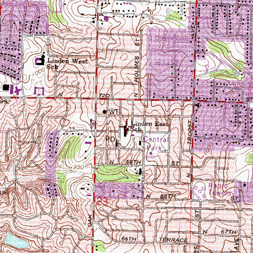 Topographic Map of Oakhill Day School, MO