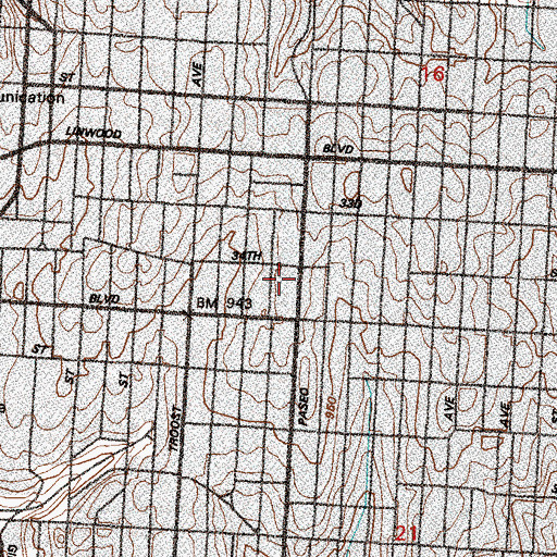 Topographic Map of Lee A Tolbert Community Academy, MO