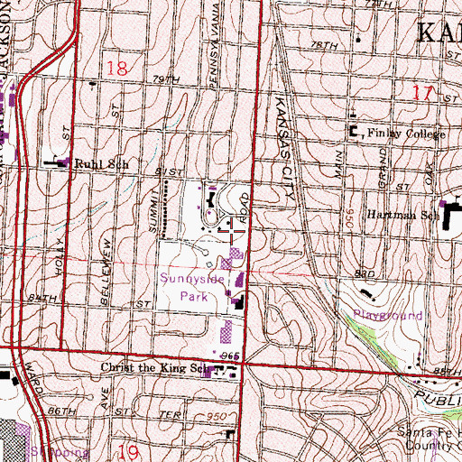 Topographic Map of Gillis Alternative Education Center, MO