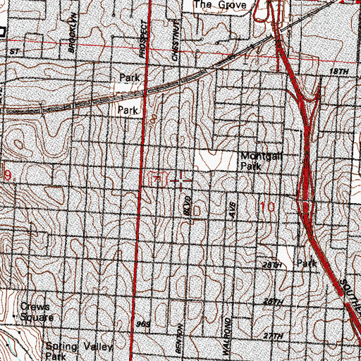 Topographic Map of Seton Center Alternative High School, MO