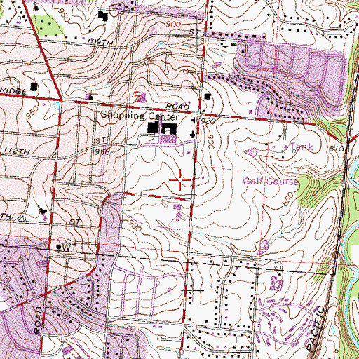Topographic Map of DeVry University, MO