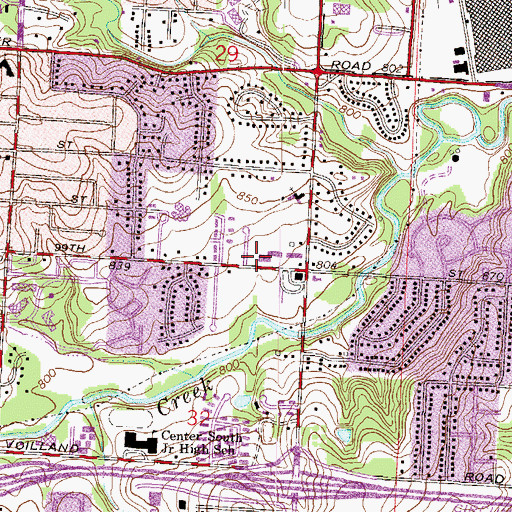 Topographic Map of Heritage College, MO