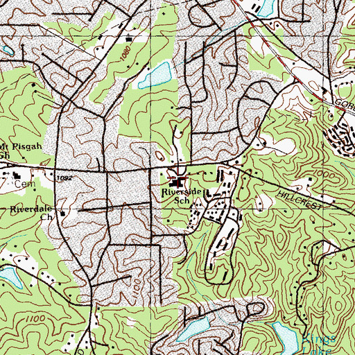 Topographic Map of Riverside Primary School, GA