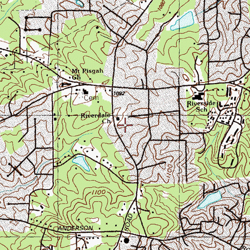 Topographic Map of Bryant Elementary School, GA