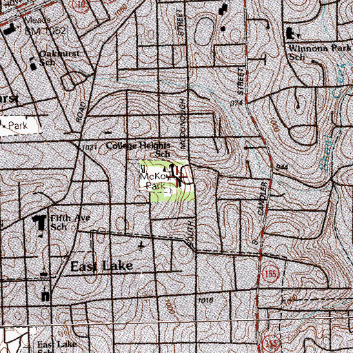 Topographic Map of College Heights Learning Center, GA