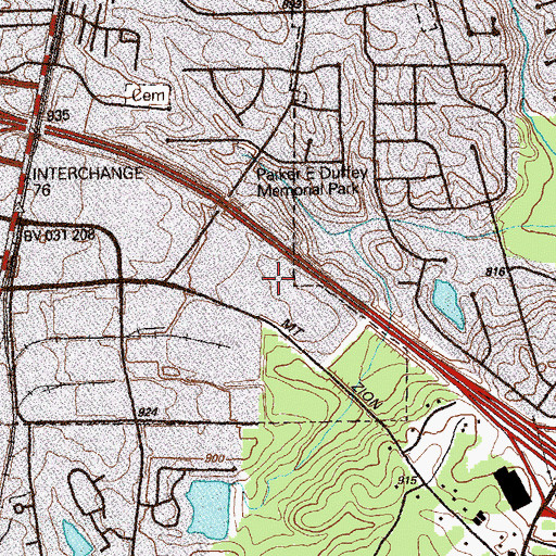 Topographic Map of Strayer University Morrow Campus, GA