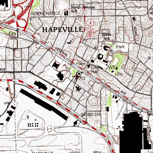 Topographic Map of Hapeville Middle School 7th and 8th Grade Campus, GA