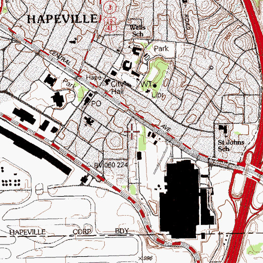 Topographic Map of Hapeville Middle School 6th Grade Campus, GA