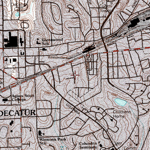 Topographic Map of Academe of the Oaks, GA