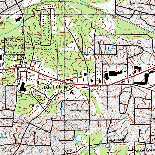 Topographic Map of Chattahoochee Technical College South Cobb Campus, GA