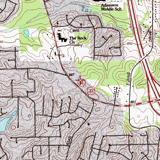 Topographic Map of Camelot Christian Academy, GA