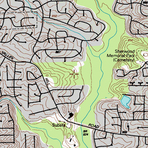 Topographic Map of Sequoyah Middle School, GA