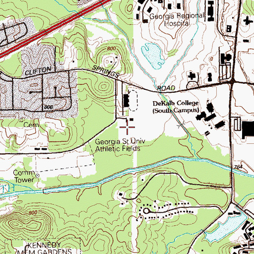 Topographic Map of South Campus Driver Education Center, GA