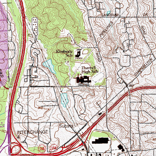 Topographic Map of D M Therrell School of Health Sciences and Research, GA