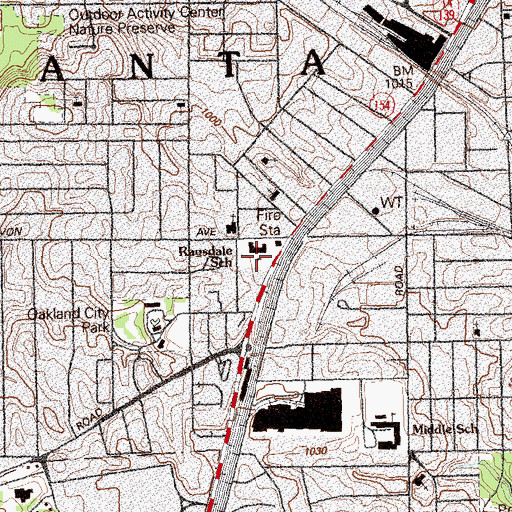 Topographic Map of William Finch Elementary School, GA