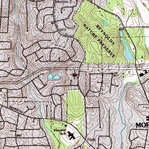 Topographic Map of Forest Park Christian School, GA