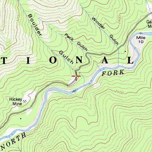 Topographic Map of Boulder Gulch, CA