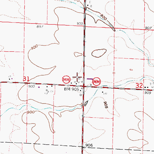 Topographic Map of Venable Farms, WI