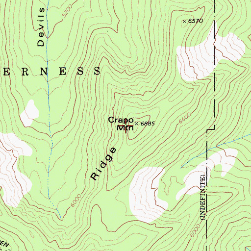 Topographic Map of Crapo Mountain, CA