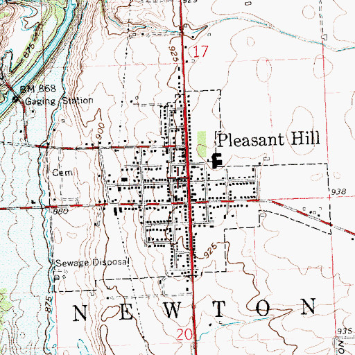Topographic Map of Pleasant Hill - Newton Township Joint Fire District, OH