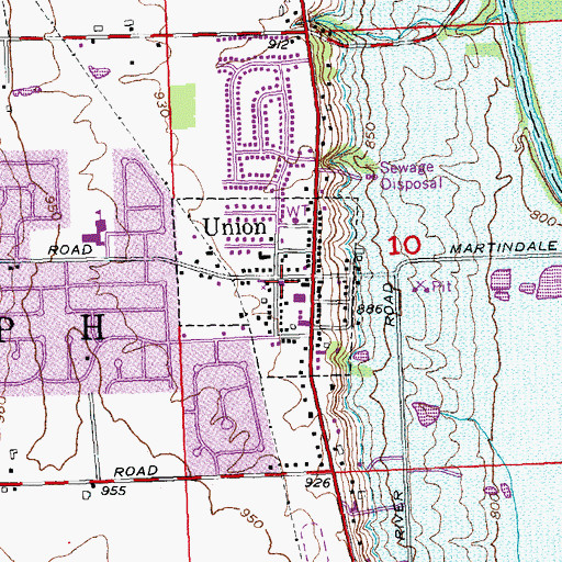 Topographic Map of Union Fire Department Station 81, OH