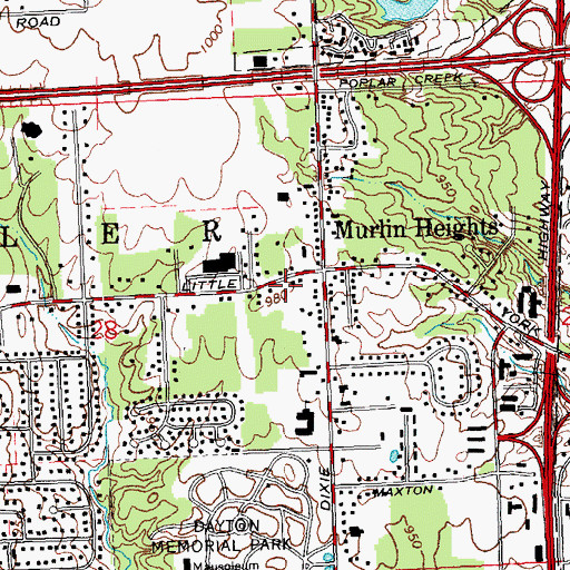 Topographic Map of Butler Township Fire Department Station 88, OH