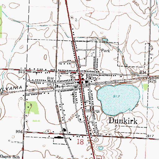 Topographic Map of Northern Hardin County Fire District, OH