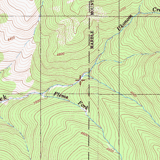Topographic Map of Onemile Creek, CA