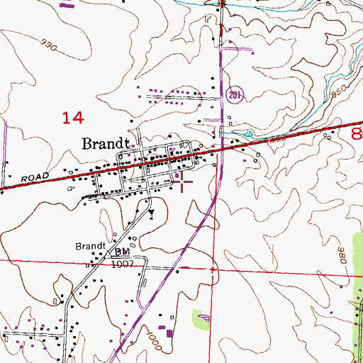 Topographic Map of Bethel Township Fire Department, OH