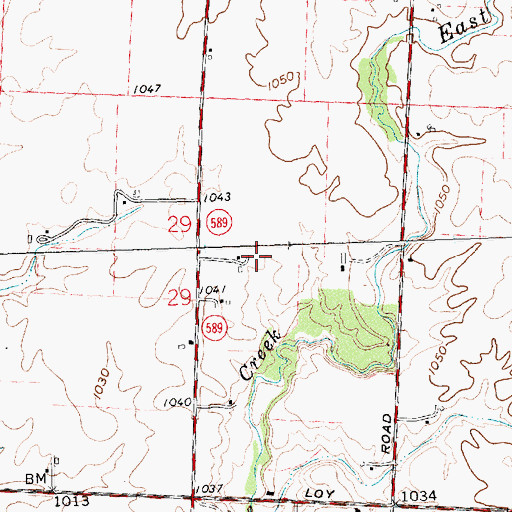Topographic Map of Fletcher Brown Township Emergency Medical Services, OH