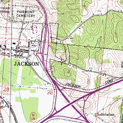 Topographic Map of Southeast Ohio Emergency Medical Services Station 9 Jackson, OH