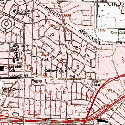 Topographic Map of El Paso Fire Department Station 13, TX