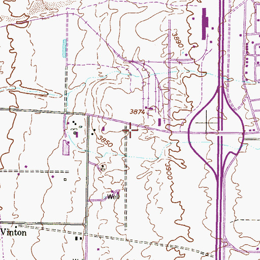 Topographic Map of West Valley Fire Department Vinton Station, TX
