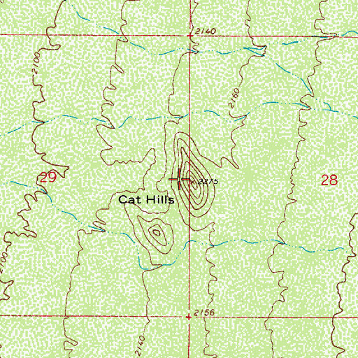 Topographic Map of Cat Hills, AZ