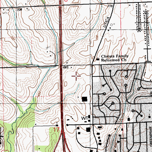 Topographic Map of Trinity Medical Center Terrace Park Campus, IA