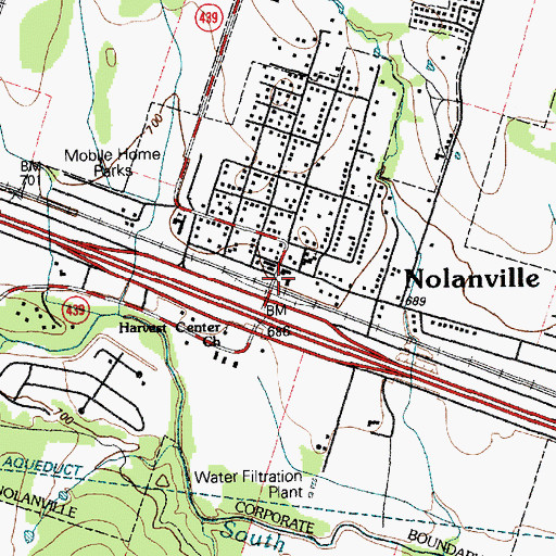 Topographic Map of Nolanville Fire Department and Emergency Medical Service, TX