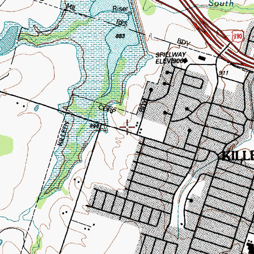 Topographic Map of Killeen Fire Department Station 7, TX
