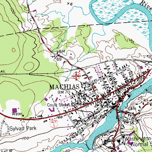 Topographic Map of Machias Rescue, ME