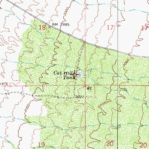 Topographic Map of Cat Hills Tank, AZ
